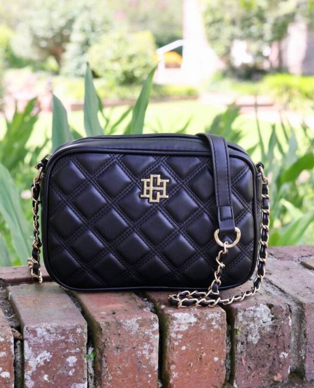 NEW CAROLINE HILL bryce quilted crossbody bag in black